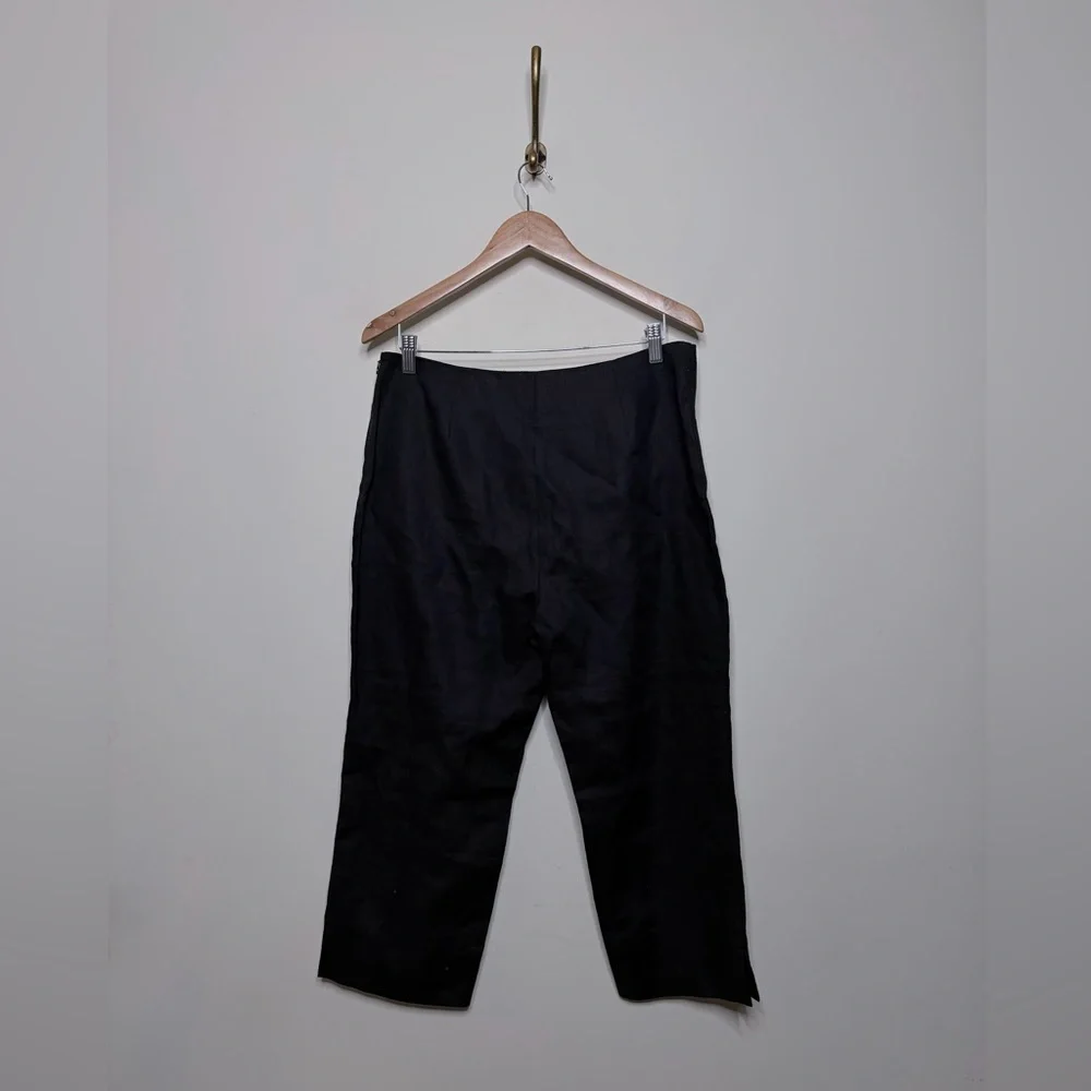 Reformation Petra Linen Pedal Pusher Pants in Black